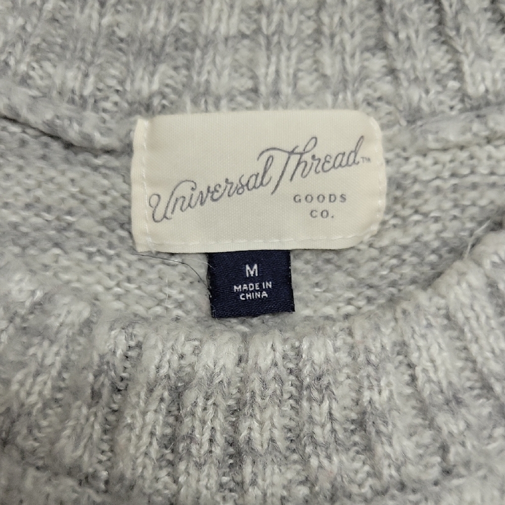 Universal Thread Women's Light Gray Cowl Neck Sweater